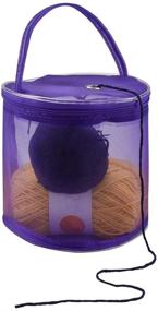 img 1 attached to 🧶 Empty Yarn Storage Bags Set of 2 - Round Mesh Cases for Portable Knitting and Crochet Thread Organizing - Ideal for Yarn Balls, Sewing, and Knitting Accessories - Convenient Tote Bags for Storage