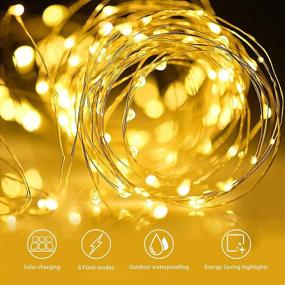 img 2 attached to 🌟 Enhance Your Outdoor Décor with 2Pack Solar String Lights - 256 LEDs, 84Ft Total Length, Waterproof Copper Wire, 8 Modes Fairy Lights for Garden, Party, Wedding, Yard, Patio Decoration