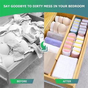 img 2 attached to 🗄️ WOOD CITY Adjustable Drawer Dividers: Organize Your Clothes and Utensils with Bamboo Kitchen Drawer Organizers – 4 Pack