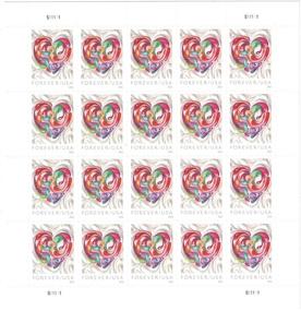 img 1 attached to 💌 USPS Quilled Paper Heart Scott 5036 Forever 2016 Postage Stamps, 20-Sheet Pack