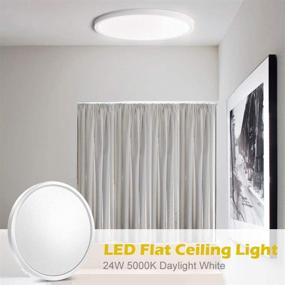 img 2 attached to 💡 Modern LED Flush Mount Ceiling Light Fixture for Bright Daylight White Illumination, 3200LM, 12 Inch 24W, Contemporary Round Lighting for Kitchens, Stairwells, Bedrooms, and More