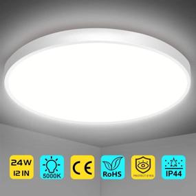 img 3 attached to 💡 Modern LED Flush Mount Ceiling Light Fixture for Bright Daylight White Illumination, 3200LM, 12 Inch 24W, Contemporary Round Lighting for Kitchens, Stairwells, Bedrooms, and More