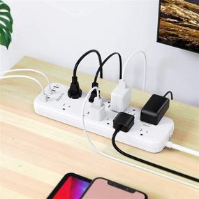 img 3 attached to 💡 Enhanced Power Strip Surge Protector: USB A & Type-C Fast Charging Ports, 6 Ft Extension Cord, Wall Mountable, 1875W/15A, Flat Plug, ETL Listed