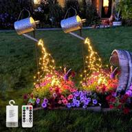 💦 waterproof waterfall flash lights - 2 pcs, 8 modes, 10 strands with 200 leds - battery operated remote timer - ideal for outdoor, garden, christmas decor (no watering can) логотип