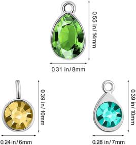 img 3 attached to 🔮 72-Pack Assorted Color Birthstone Charms with Rings for DIY Jewelry Making - Crystal Pendant Beads in 3 Styles, Ideal for Crafts and Jewelry Crafts