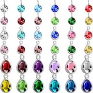 🔮 72-pack assorted color birthstone charms with rings for diy jewelry making - crystal pendant beads in 3 styles, ideal for crafts and jewelry crafts logo