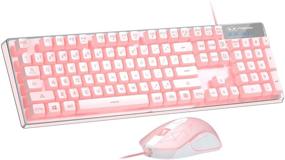img 4 attached to Gaming Keyboard and Mouse Combo - K1 7 Colors LED Backlit Keyboard with 104 Keys for PC/Laptop Gaming