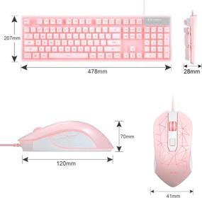 img 3 attached to Gaming Keyboard and Mouse Combo - K1 7 Colors LED Backlit Keyboard with 104 Keys for PC/Laptop Gaming