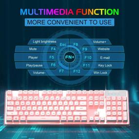 img 1 attached to Gaming Keyboard and Mouse Combo - K1 7 Colors LED Backlit Keyboard with 104 Keys for PC/Laptop Gaming