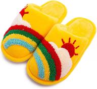 fleece slippers rainbow rainbow yellow numeric_12_point_5 logo