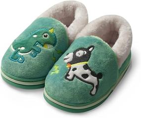 img 4 attached to Dinosaur Slippers Toddlers Cartoon Booties Boys' Shoes