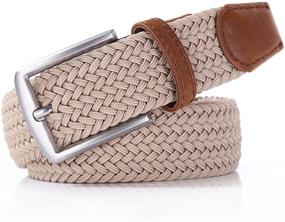 img 3 attached to Stretch Elastic Braided Coffee Men's Accessories and Belts by Weifert