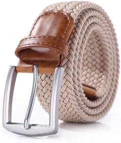 img 4 attached to Stretch Elastic Braided Coffee Men's Accessories and Belts by Weifert