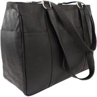 👜 black piel leather medium shopping bag - ideal for all sizes logo