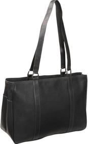 img 1 attached to 👜 Black Piel Leather Medium Shopping Bag - Ideal for All Sizes
