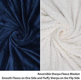 img 2 attached to Super Soft Navy Blue Sherpa Fleece Throw Blanket - Mink Plush Couch Blanket, TV Bed Fuzzy Blanket, Fluffy Comfy Warm Heavy Throws - Comfort Caring Gift, 50x60 inch