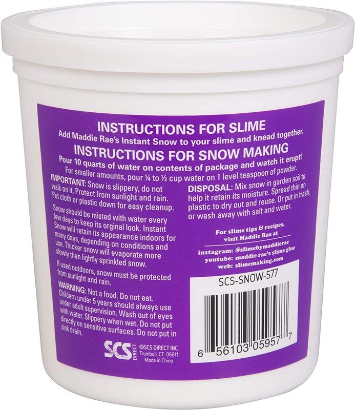 Maddie Rae's Instant Snow XL Pack- Makes 5 Gallons of Fake Artificial Snow- Best Powder for Cloud Slime, Made in The USA by Snowonder - Safe Non-Toxic