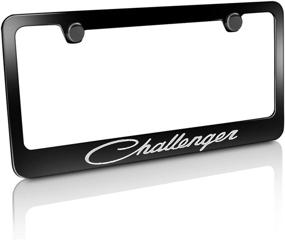 img 2 attached to Dodge Challenger Classic Logo Black Metal License Plate Frame by CarBeyondStore