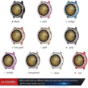 img 1 attached to 10-Piece Watch Case Protector for Samsung Galaxy Watch Active 2, Crystal Rhinestone Bling Watch Cover, Plated Hard Frame Protection for Women, 10 Colors (44 mm)