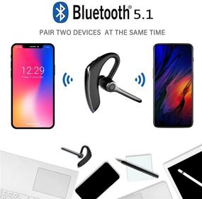 img 1 attached to Беспроводной Bluetooth-гарнитура с шумоподавляющим микрофоном, наушником V5.1 для iPhone, Android-смартфонов - идеально подходит для вождения, деловых встреч, офиса и водителей грузовиков.