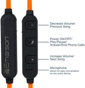 img 3 attached to High-Performance Wireless Bluetooth Sports Earbuds Headphones by Emerson with Universal Mic, Remote, and Tangle-Free Cable - ER106001