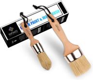 🖌️ high-quality chalk and wax paint brush set - 2pcs for diy painting, home décor, furniture, wood projects, stencils - smooth, natural bristles - reusable tools for folk art logo
