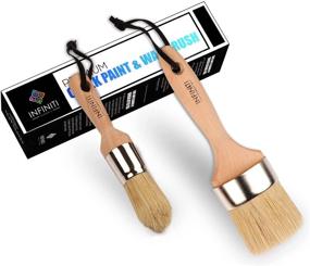 img 4 attached to 🖌️ High-Quality Chalk and Wax Paint Brush Set - 2PCS for DIY Painting, Home Décor, Furniture, Wood Projects, Stencils - Smooth, Natural Bristles - Reusable Tools for Folk Art