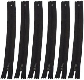 img 1 attached to 👕 Pack of 50pcs 7 Inch Black Invisible Nylon Coil Zippers - Garment Accessories for Sewing Crafts, Tailors, and Sewers