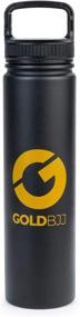 img 4 attached to 🥋 Stay Hydrated in Style with Gold BJJ Insulated Water Bottle - Carabiner Handle, Wide Mouth, Double Walled 24 Ounce Bottle for Hot & Cold Liquids - Made by Jiu Jitsu Athletes!