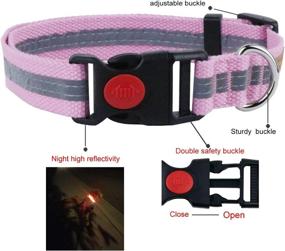 img 3 attached to 🐶 Egoola Night Reflective Adjustable Dog Collar for Small, Medium, and Large Pets