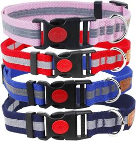 img 1 attached to 🐶 Egoola Night Reflective Adjustable Dog Collar for Small, Medium, and Large Pets