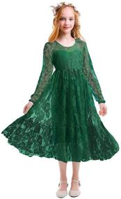 img 4 attached to Charming Princess Birthday Bridesmaid Communion Dresses: Alluring Girls' Clothing with Lovely Sleeves