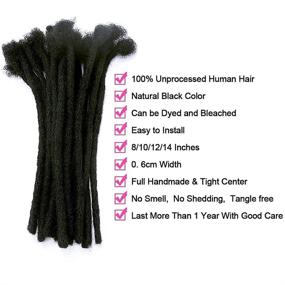 img 1 attached to 🧶 JISHENG Loc Extensions Human Hair 0.6 cm Diameter 8 inch Dreadlocks 30 locs Full Handcrafted Loc for Men and Women