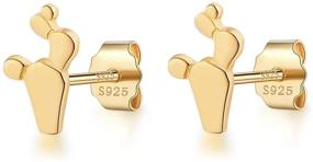 img 4 attached to 👧 Adorable 925 Sterling Silver Stud Earrings: Perfect for Your Beloved Daughter!