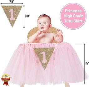img 3 attached to 🎀 Baby Pink and Gold Princess 1st Birthday High Chair Tutu Skirt Banner - Cake Smash Decorations for Girls - First Birthday Banner Centrepiece