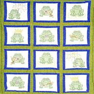 🐸 jack dempsey frogs stamped white quilt blocks: fun and versatile 9"x9" designs - pack of 12 logo