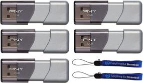 img 3 attached to PNY 32GB Элитный Турбированный USB 3.0 Флеш-накопитель (пять штук) - модель P-FD32GTBOP-GE, комплект с (2) подвесками Everything But Stromboli.