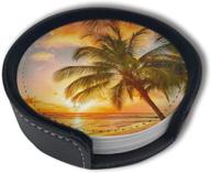 подставки для напитков sunset coasters leather kitchen логотип