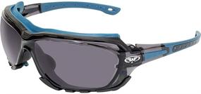 img 2 attached to Enhance Motorcycle Riding Safety: Global Vision Octane Sport Safety Glasses - Blue Gasket, Clear and Smoke Lens, 2 Pairs