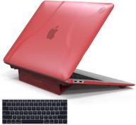 📱 roiskin macbook pro 13 inch case cover a2159 a1989 a1706 a1708 [stand/handle] rubberized matte translucent - release 2020 2019 2018 2017 2016 logo