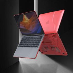 img 1 attached to 📱 ROISKIN MacBook Pro 13 Inch Case Cover A2159 A1989 A1706 A1708 [Stand/Handle] Rubberized Matte Translucent - Release 2020 2019 2018 2017 2016