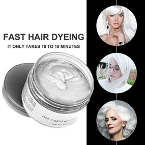 img 1 attached to 🌈 Acosexy Temporary Hair Wax: Fashionable Colorful Pomades for Instant Hairstyles - Natural, Disposable, and Strong Hold Hair Dye Gel Cream for Parties, Cosplay, Masquerade, and More! (White)