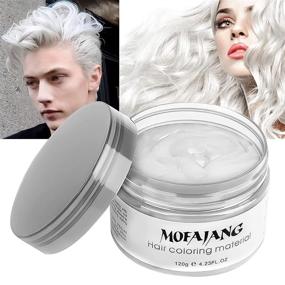 img 4 attached to 🌈 Acosexy Temporary Hair Wax: Fashionable Colorful Pomades for Instant Hairstyles - Natural, Disposable, and Strong Hold Hair Dye Gel Cream for Parties, Cosplay, Masquerade, and More! (White)