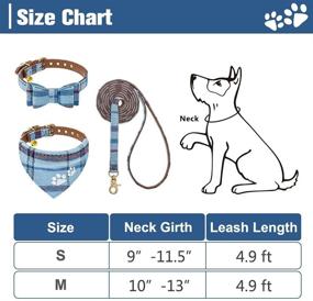 img 3 attached to 🐾 Premium Plaid Pattern Dog Leash Collar Set for Outdoor Walking - Adjustable & Escape Proof! (3 Pack)