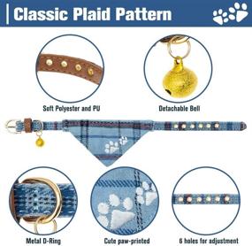 img 1 attached to 🐾 Premium Plaid Pattern Dog Leash Collar Set for Outdoor Walking - Adjustable & Escape Proof! (3 Pack)