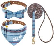 🐾 premium plaid pattern dog leash collar set for outdoor walking - adjustable & escape proof! (3 pack) logo