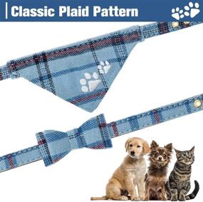 img 2 attached to 🐾 Premium Plaid Pattern Dog Leash Collar Set for Outdoor Walking - Adjustable & Escape Proof! (3 Pack)