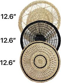 img 3 attached to 🧺 Windsor Luxe Set of 3 Boho Wall Hanging Baskets: Natural Seagrass, Black Wicker & Bamboo Rattan - Decorative for Home Living Room, Bathroom, Bedroom, and Kitchen - 12.6 inches