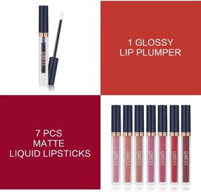 img 3 attached to 7-Piece Matte Liquid Lipstick Set with Lip Plumper - Long-Lasting, Waterproof Velvet Lip Gloss. Pigmented Lip Makeup Gift Sets for Girls and Women
