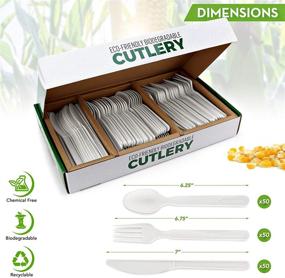 img 3 attached to 🌍 Caring Planet Compostable Cutlery - Eco-Friendly Utensils (150pcs): Forks, Knives, Spoons